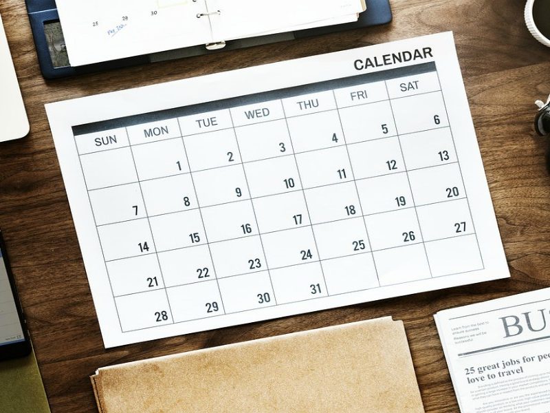 july review calendar time