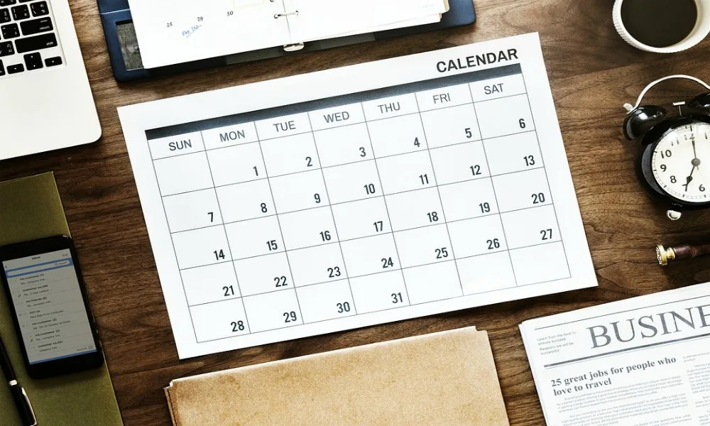 july review calendar time