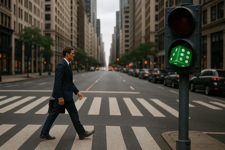 Man crossing a street